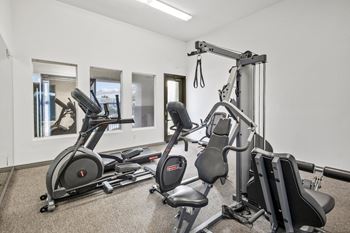 Gym with white walls